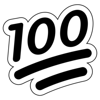 100 One-Hundred Emoji Sticker (Black)